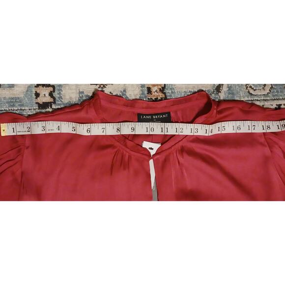 Lane Bryant Flutter Sleeve Luxe Satin Neckline w/Options Womens 22 Pockets NWT - Picture 9 of 12